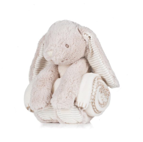 Konijn knuffel met deken - Creme - Afbeelding 3